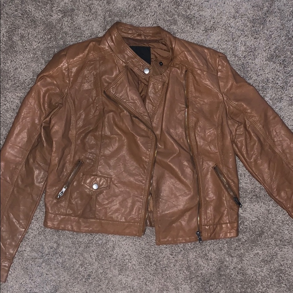 Carmel pleather motto jacket